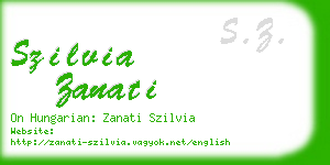 szilvia zanati business card